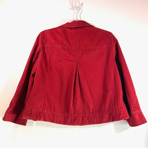 Vintage Cut Ann Taylor Jacket Brick Red Medium 2 Button Pockets - Picture 3 of 6